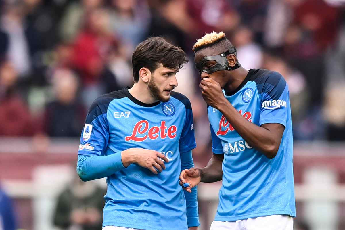 Napoli infortunio Osimhen Kvaratkshelia